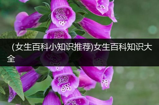 （女生百科小知识推荐)女生百科知识大全