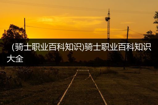 （骑士职业百科知识)骑士职业百科知识大全