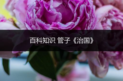 百科知识 管子《治国》
