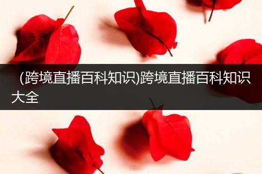 （跨境直播百科知识)跨境直播百科知识大全