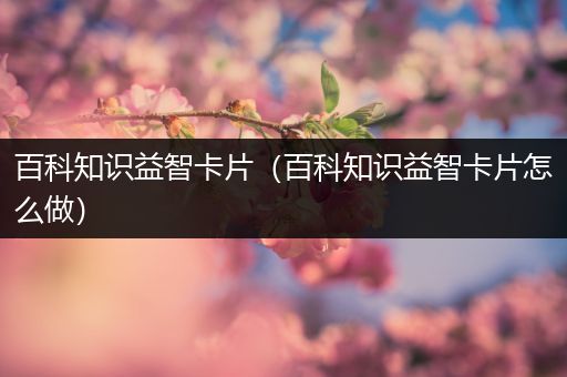 百科知识益智卡片（百科知识益智卡片怎么做）