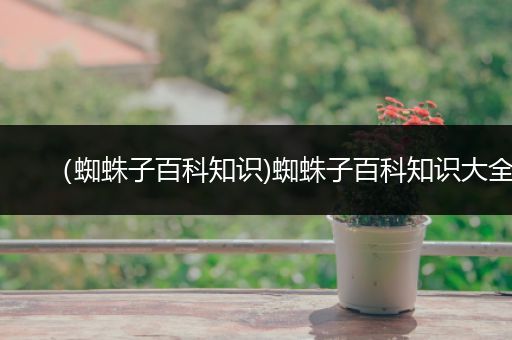 （蜘蛛子百科知识)蜘蛛子百科知识大全