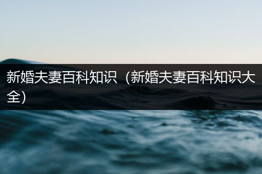 新婚夫妻百科知识（新婚夫妻百科知识大全）